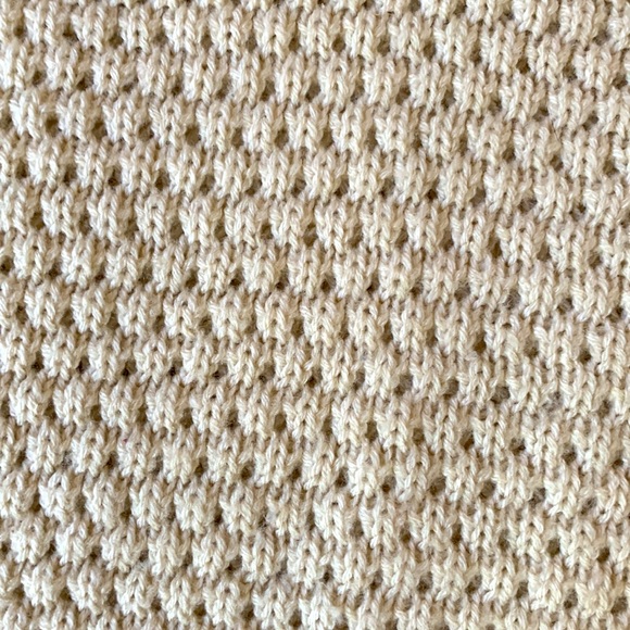 Loose Knit Cream Color Mini Sweater Dress with Bell Sleeves - Picture 3 of 7